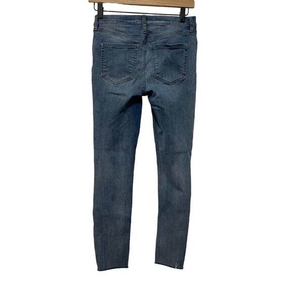 Free People Jeans Button Fly Raw Hem Skinny Size 28 - Picture 2 of 6